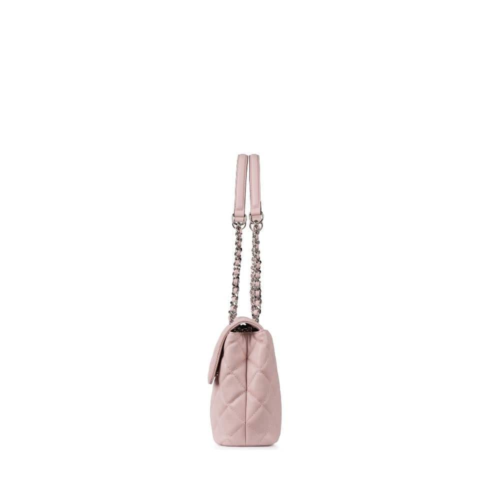 Le Sofia - Sac à main 2-en-1 matelassé en cuir vegan dusty pink