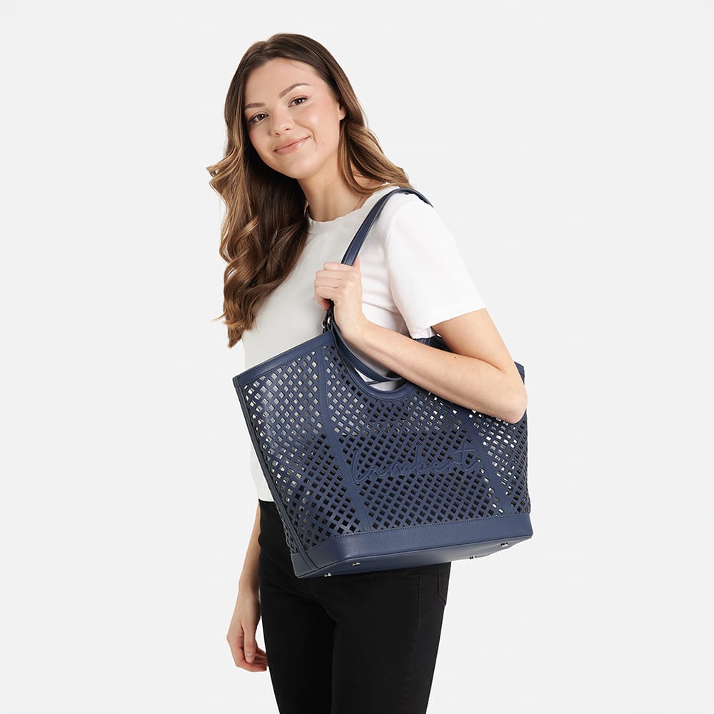 The Solene - Marine Vegan Leather Tote Bag