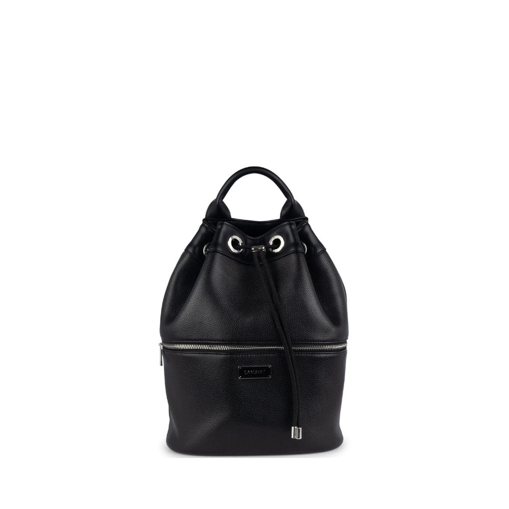 The Taylor - Black Vegan Leather Backpack