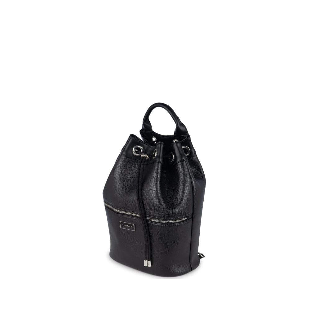 The Taylor - Black Vegan Leather Backpack