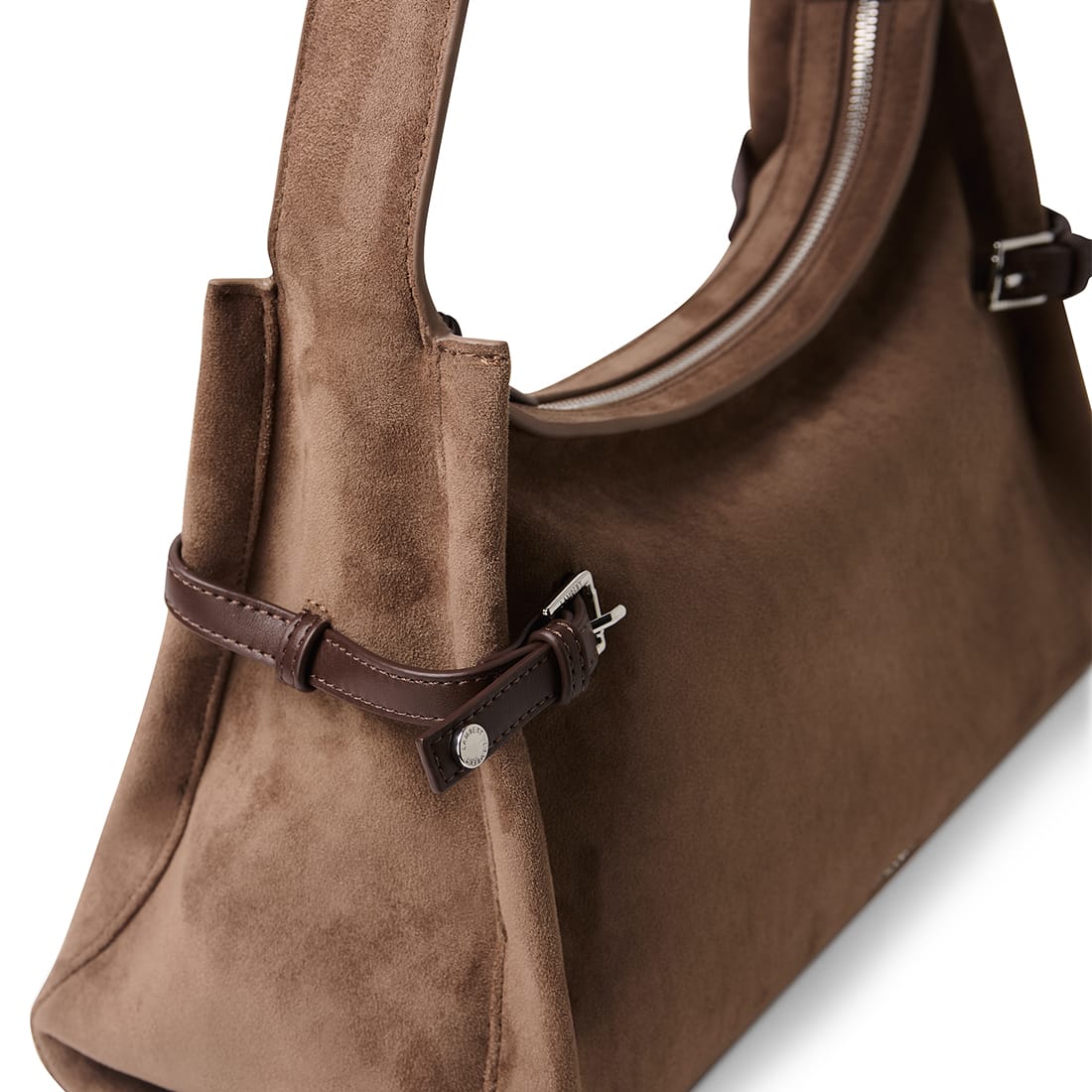 The Trinity - Taupe Vegan Suede Shoulder Bag