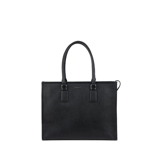 The Valentina -  2-in-1 Black Vegan Leather Tote Bag