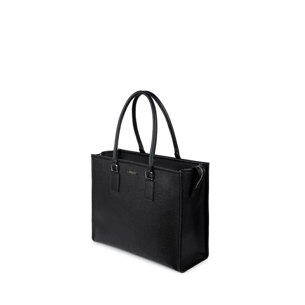 The Valentina - Black Vegan Leather 2-in-1 Tote Bag