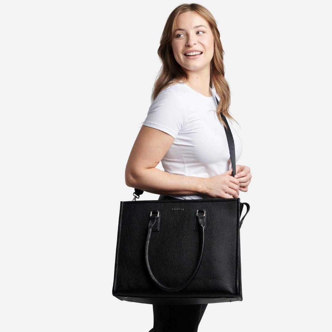 Le Valentina - Sac fourre-tout 2-en-1 en cuir vegan noir