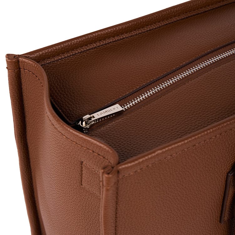 Le Valentina - Sac à main 2-en-1 en cuir vegan hazelnut