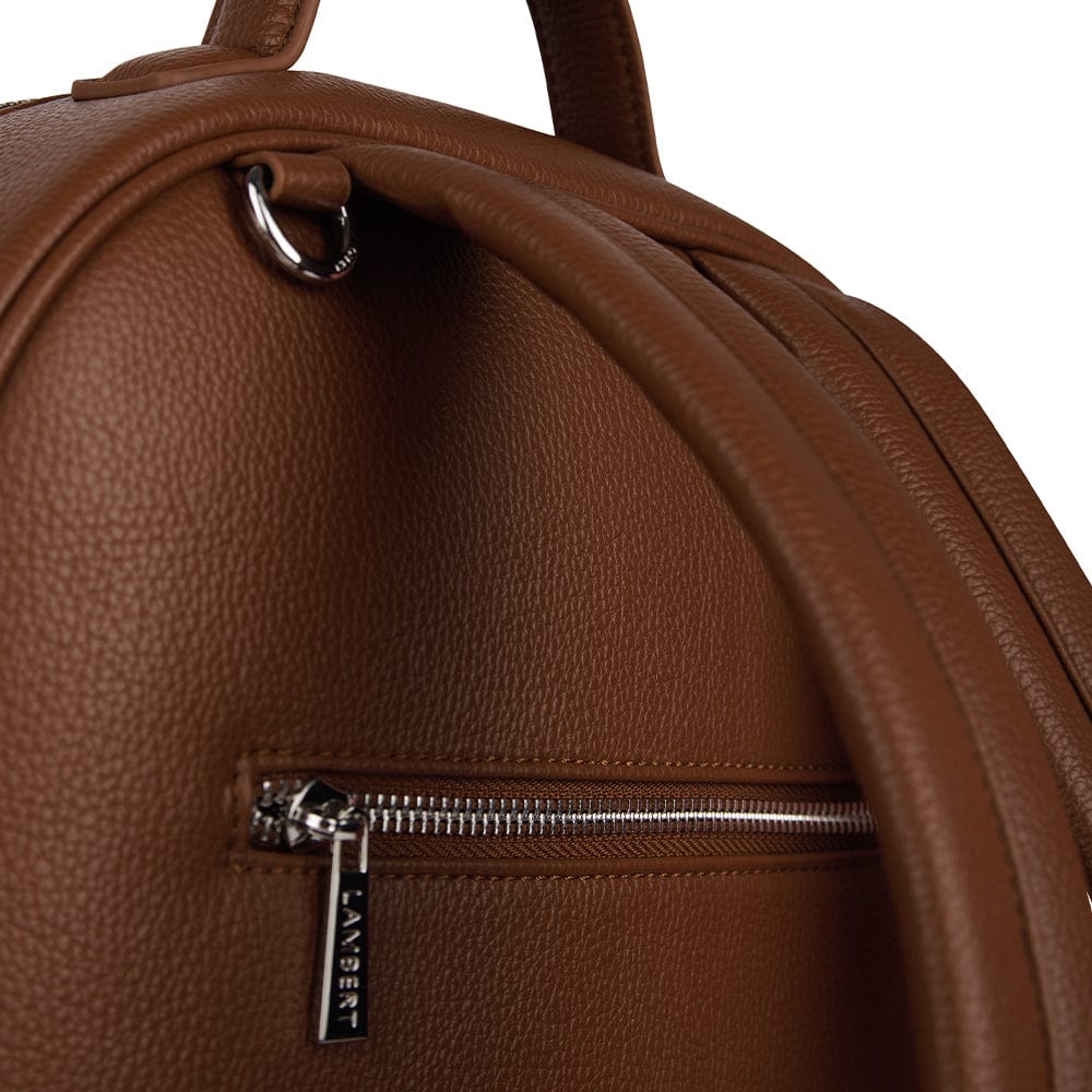 The Vicky - Hazelnut Diaper Bag in Vegan Leather