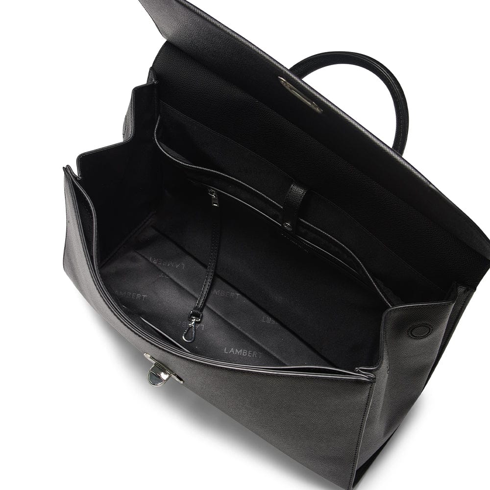 The Vivienne – 3-in-1 Black Backpack in Vegan Leather – Lambert