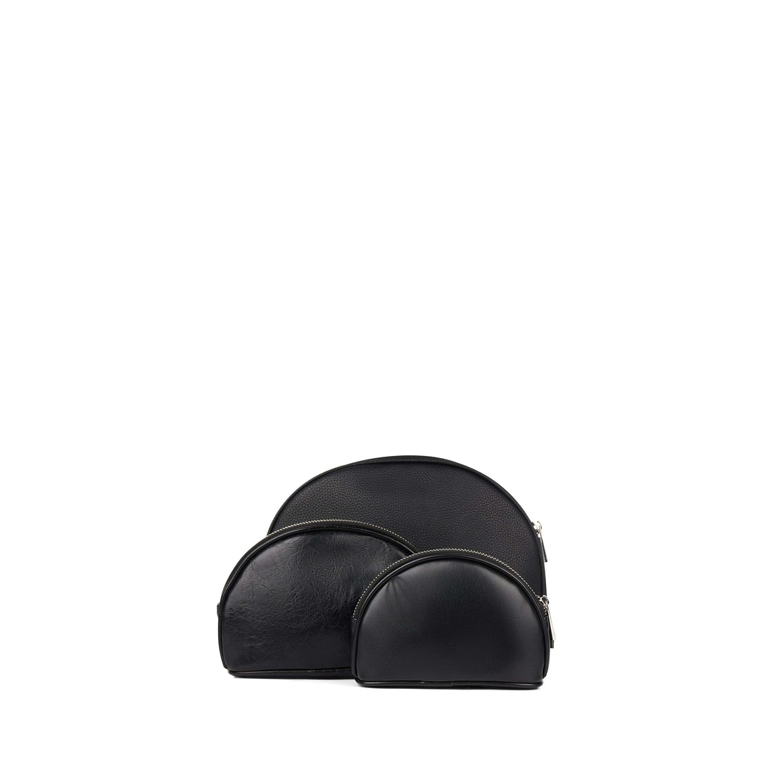 Le Yara - Trio de pochettes en cuir vegan noir