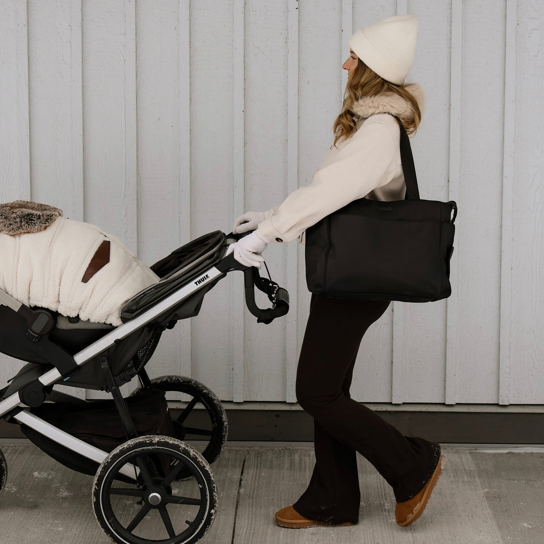 The Milani – Black Maternity Tote Bag in Nylon