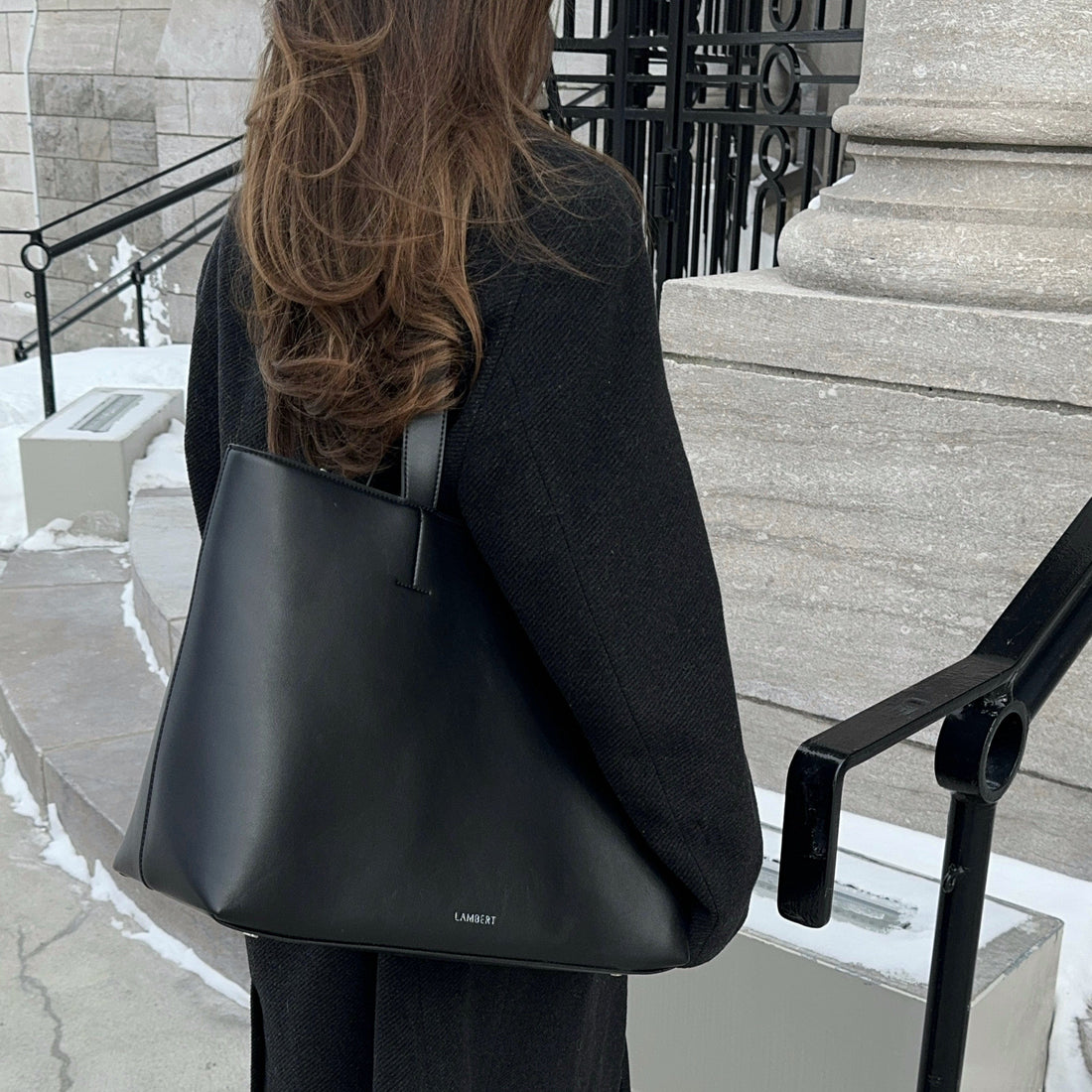 The Danyka - Black Vegan Leather Tote Bag