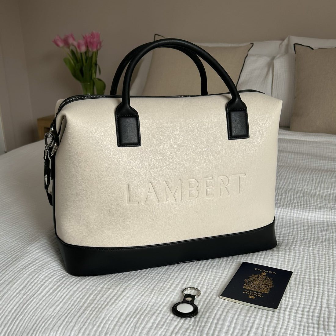 The Mae - Oyster Vegan Leather Small Travel Bag