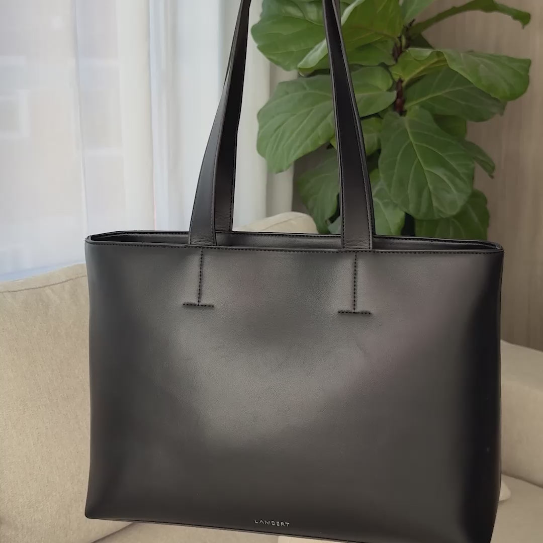 The Danyka - Black Vegan Leather Tote Bag – Lambert