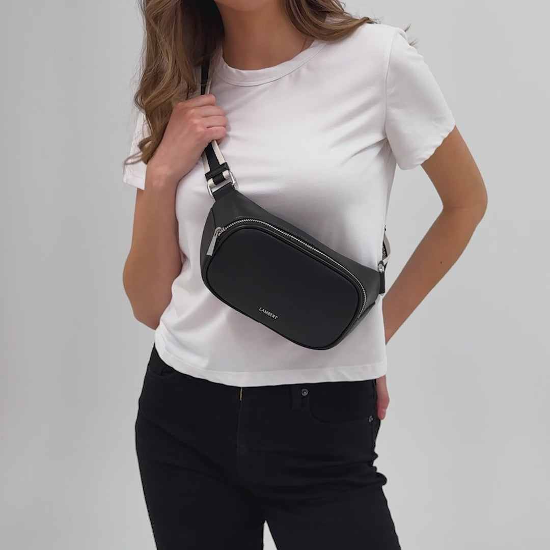 Le Sammy – Sac banane en cuir vegan noir