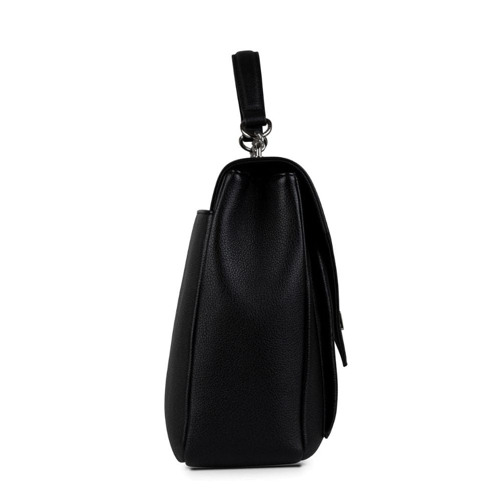 The AMELIA - 2-in-1 Black Vegan Leather Satchel