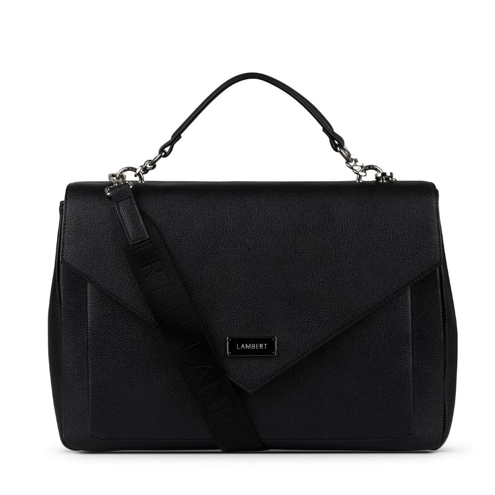 The AMELIA - 2-in-1 Black Vegan Leather Satchel