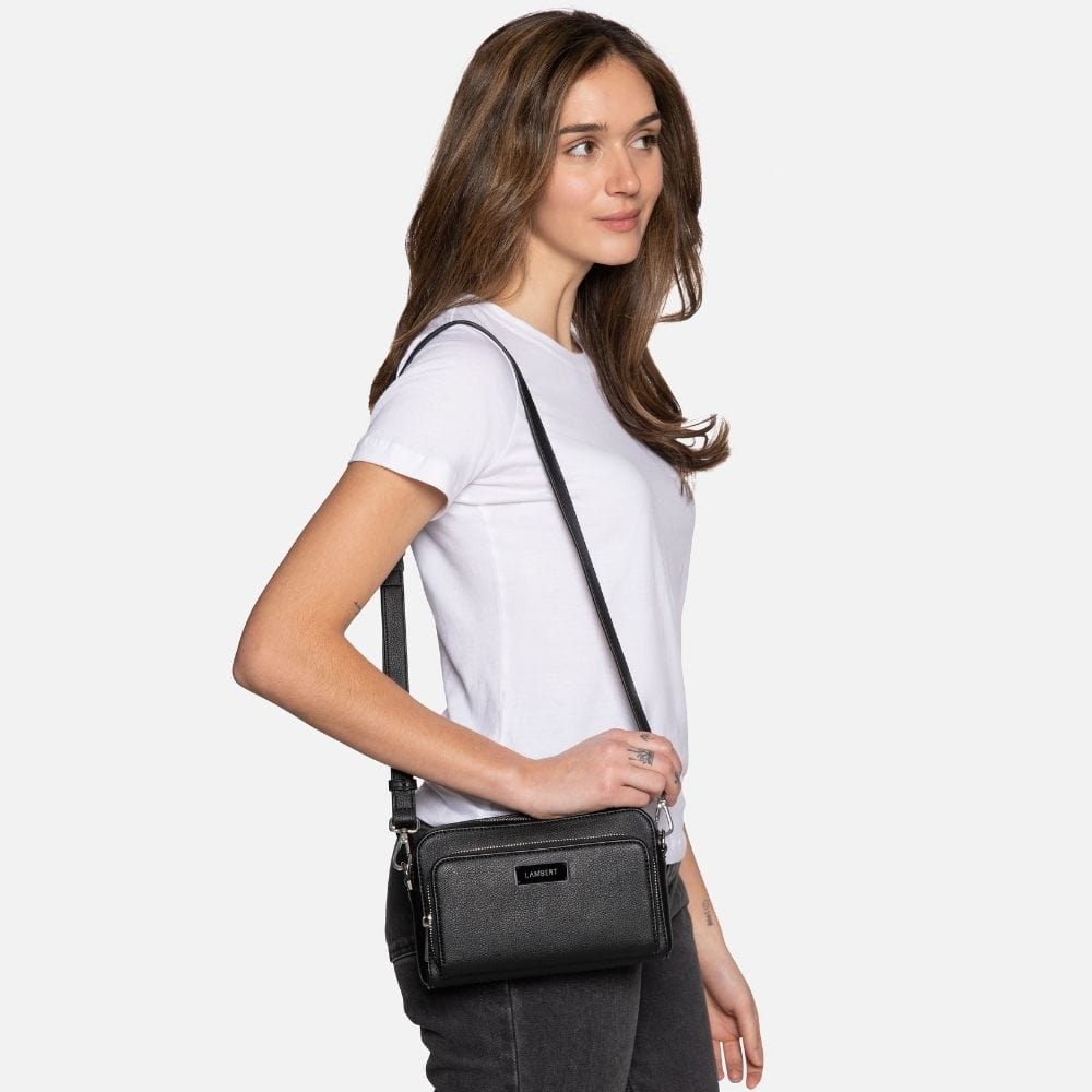 Le Ana - Sac à main 3-en-1 en cuir vegan recyclé noir