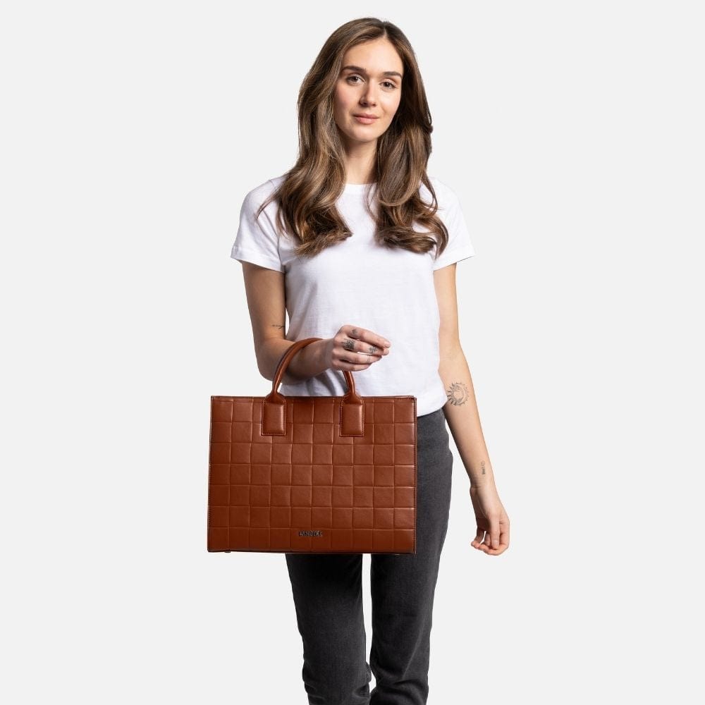 The BEATRICE - 2-In-1 Espresso Vegan Leather Tote Bag