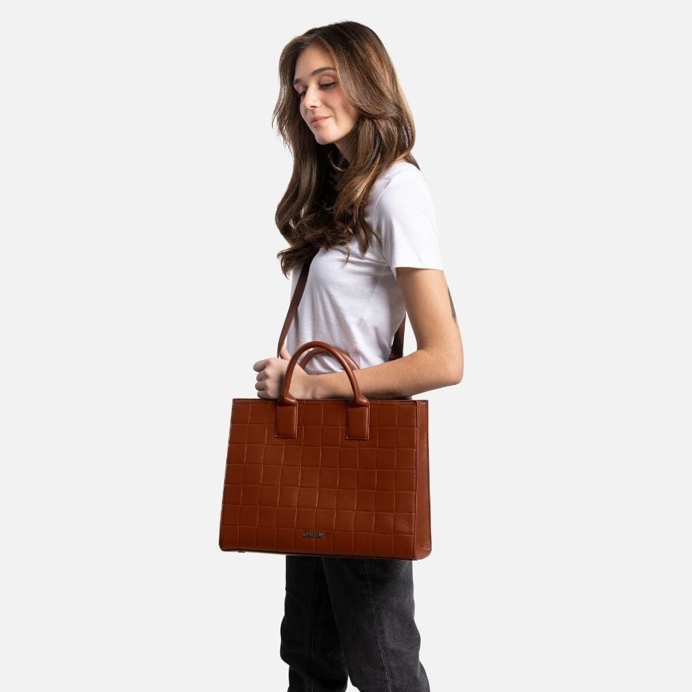 The BEATRICE - 2-In-1 Espresso Vegan Leather Tote Bag