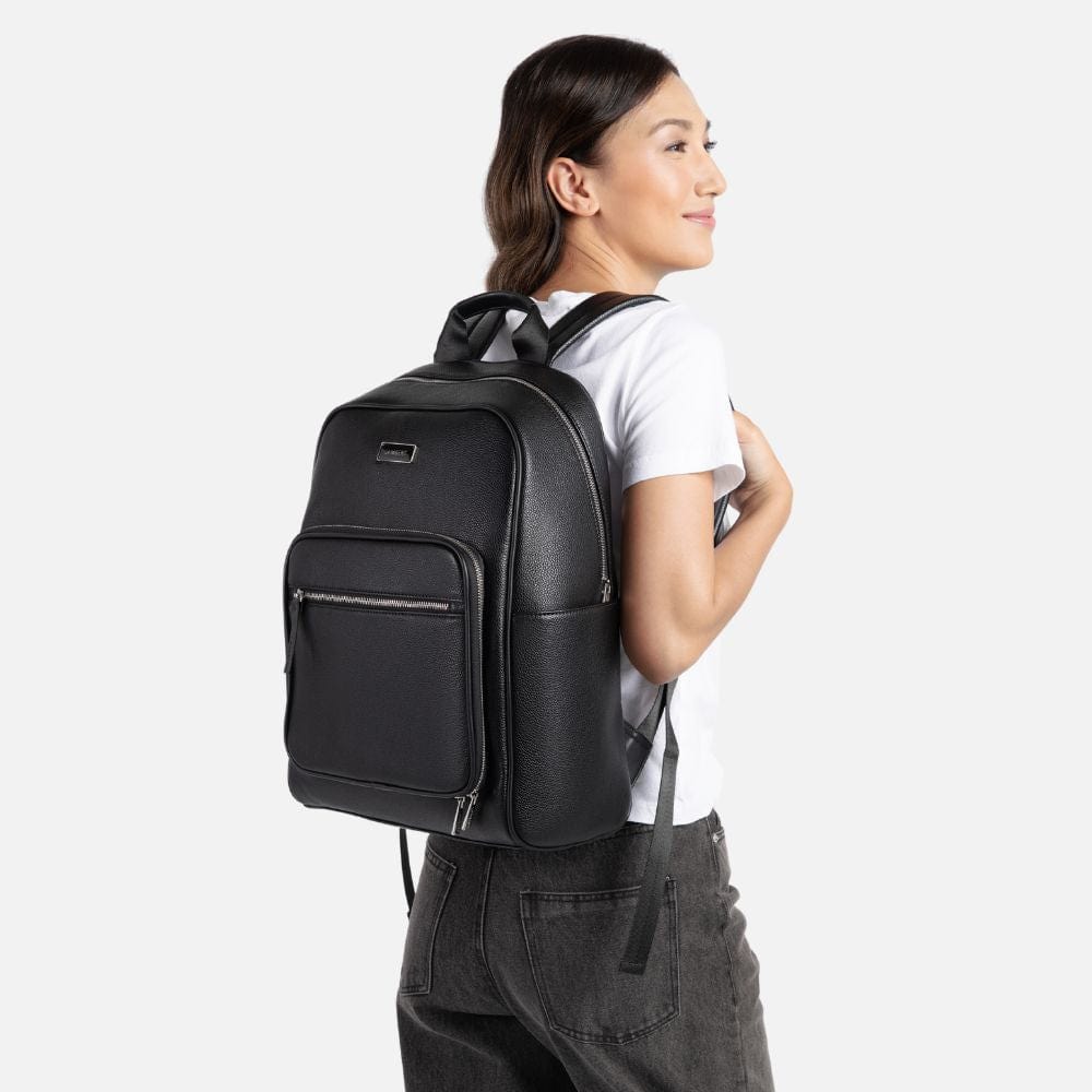 The BLAKE - Black Vegan Leather Backpack 