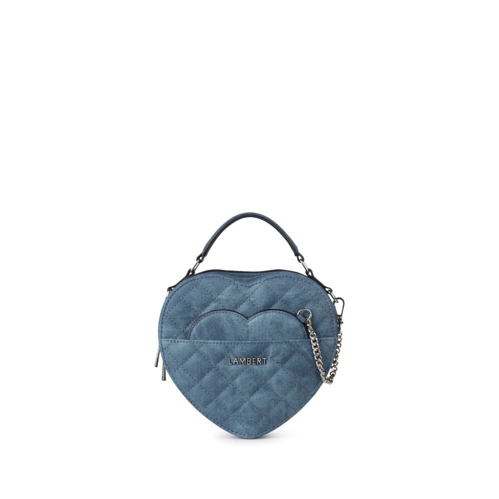 The Cailli - 2-in-1 Denim Vegan Leather Heart Handbag