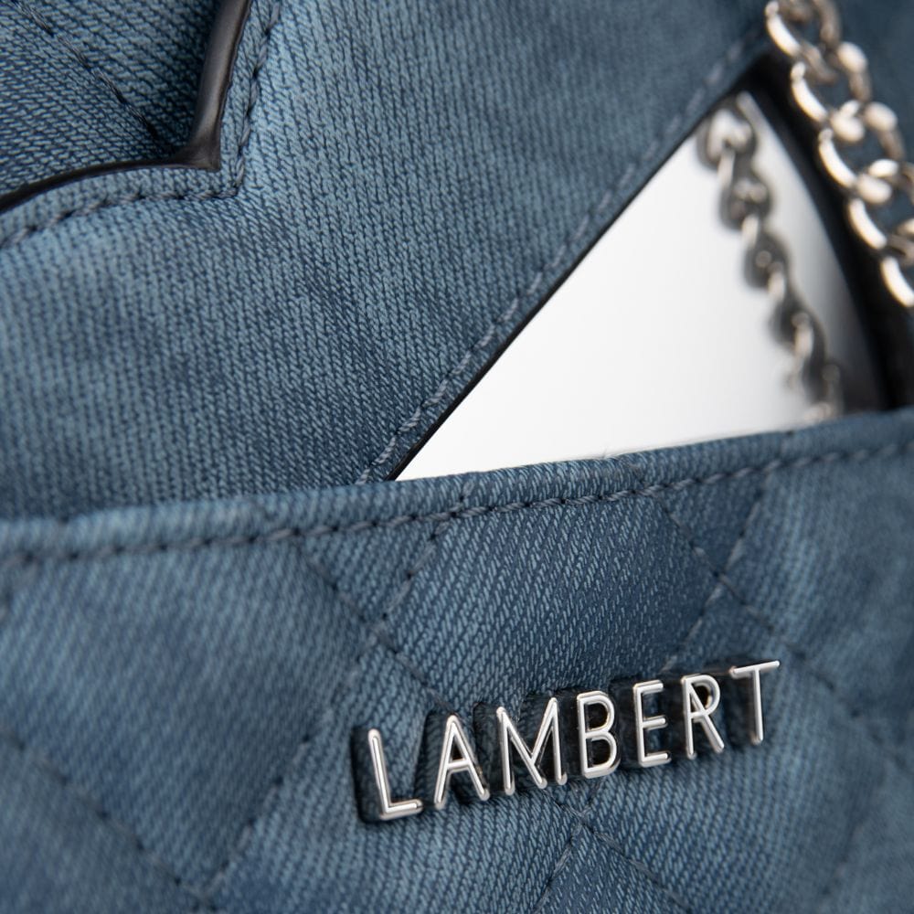 The Cailli - 2-in-1 Denim Vegan Leather Heart Handbag