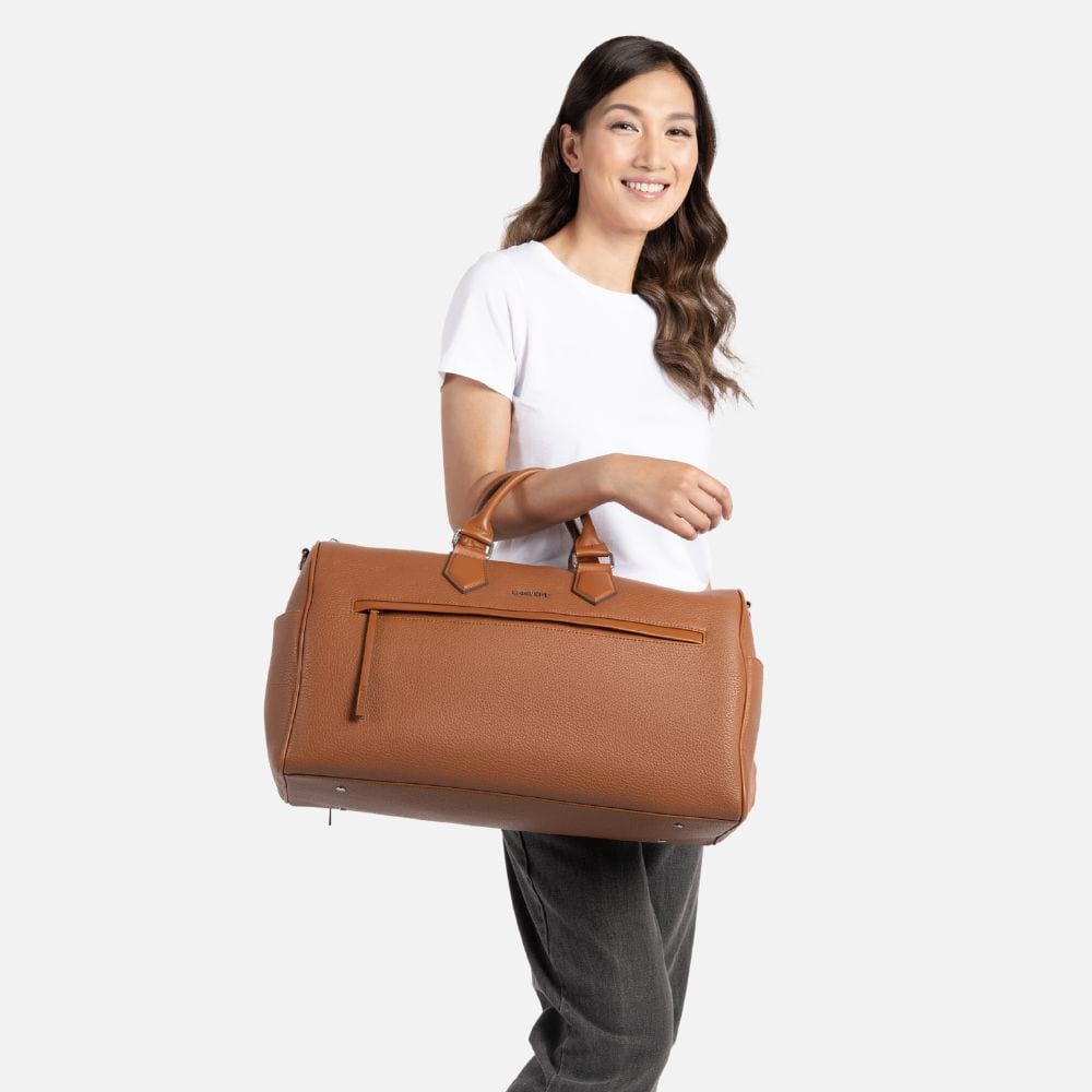 Le Carl - Sac de voyage 2-en-1 en cuir vegan affogato