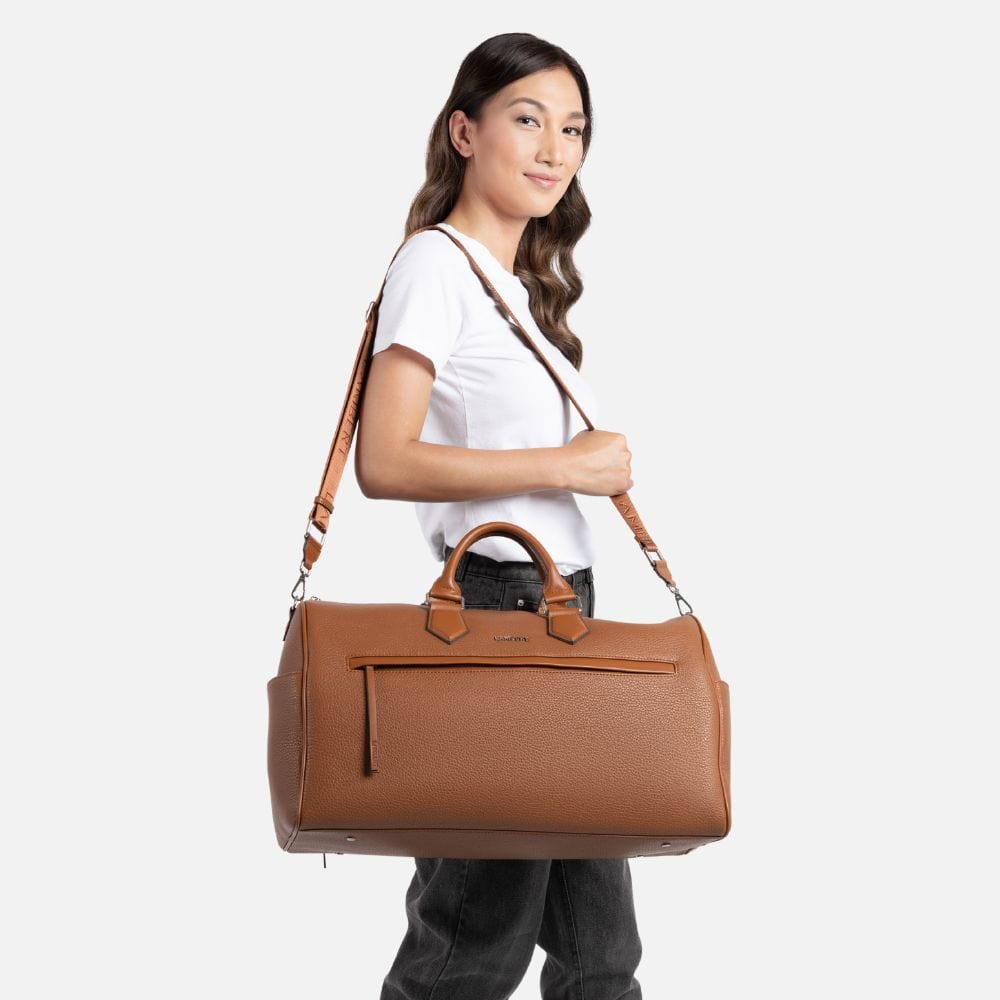 Le Carl - Sac de voyage 2-en-1 en cuir vegan affogato