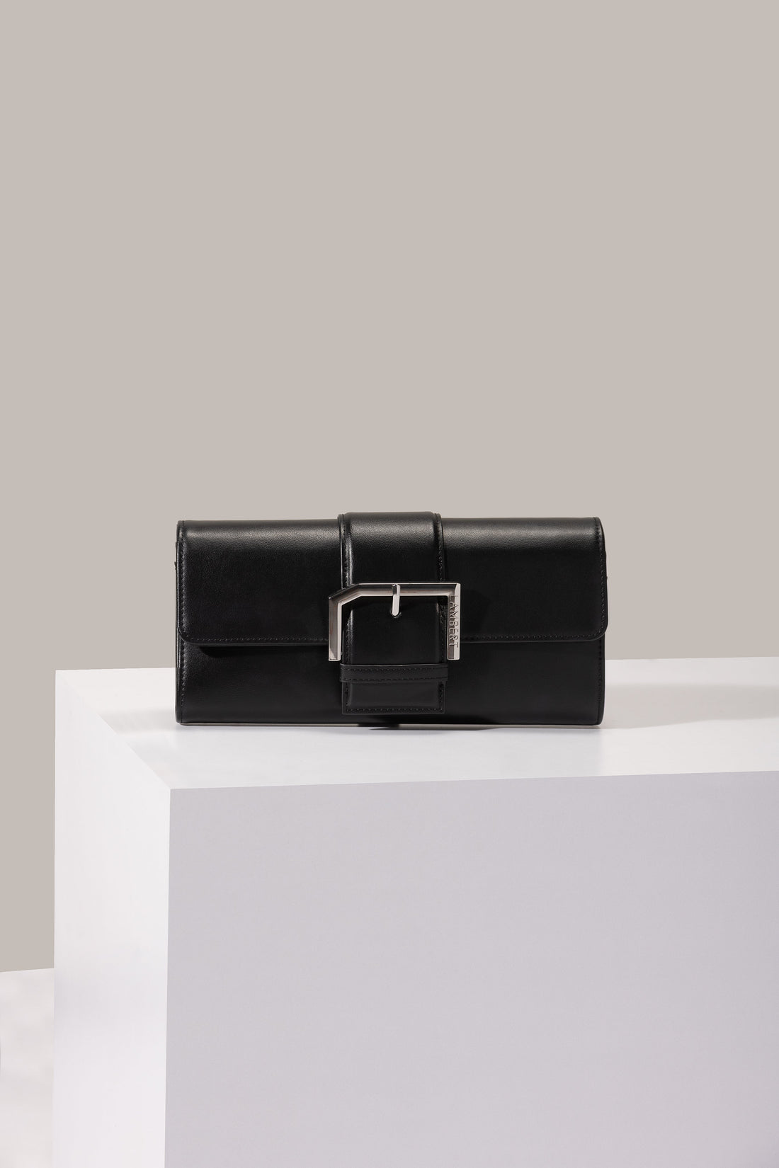 The Cecina - Black Vegan Grape Leather Crossbody Bag