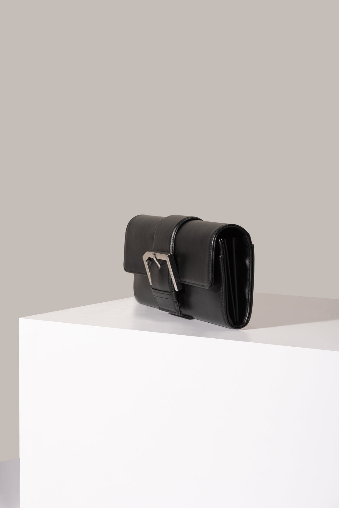 The Cecina - Black Vegan Grape Leather Crossbody Bag