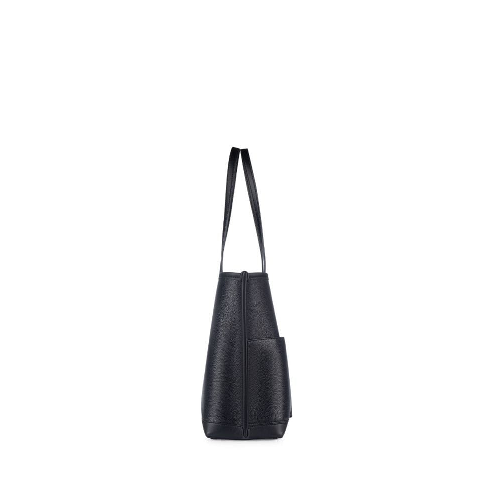 The Daniela - Black Vegan Leather Tote Bag 