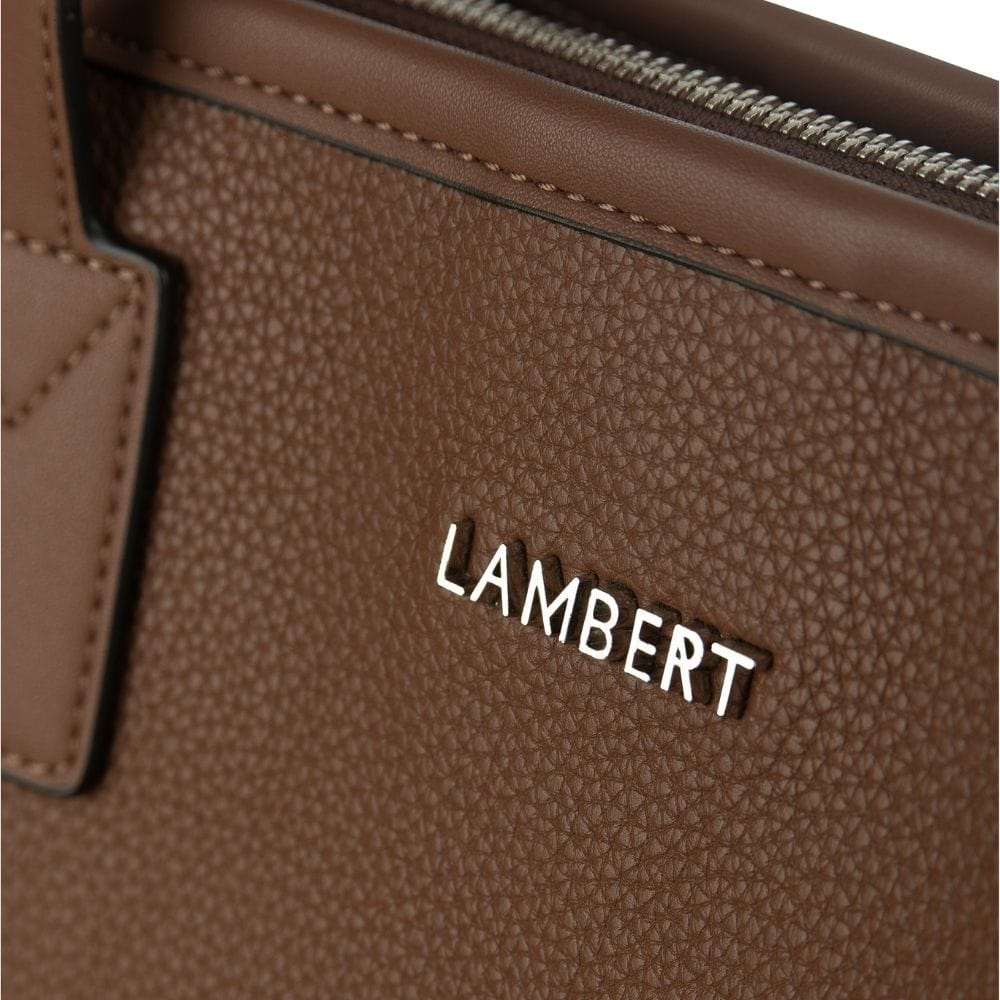 The Daniela - Brunette Vegan Leather Tote Bag 