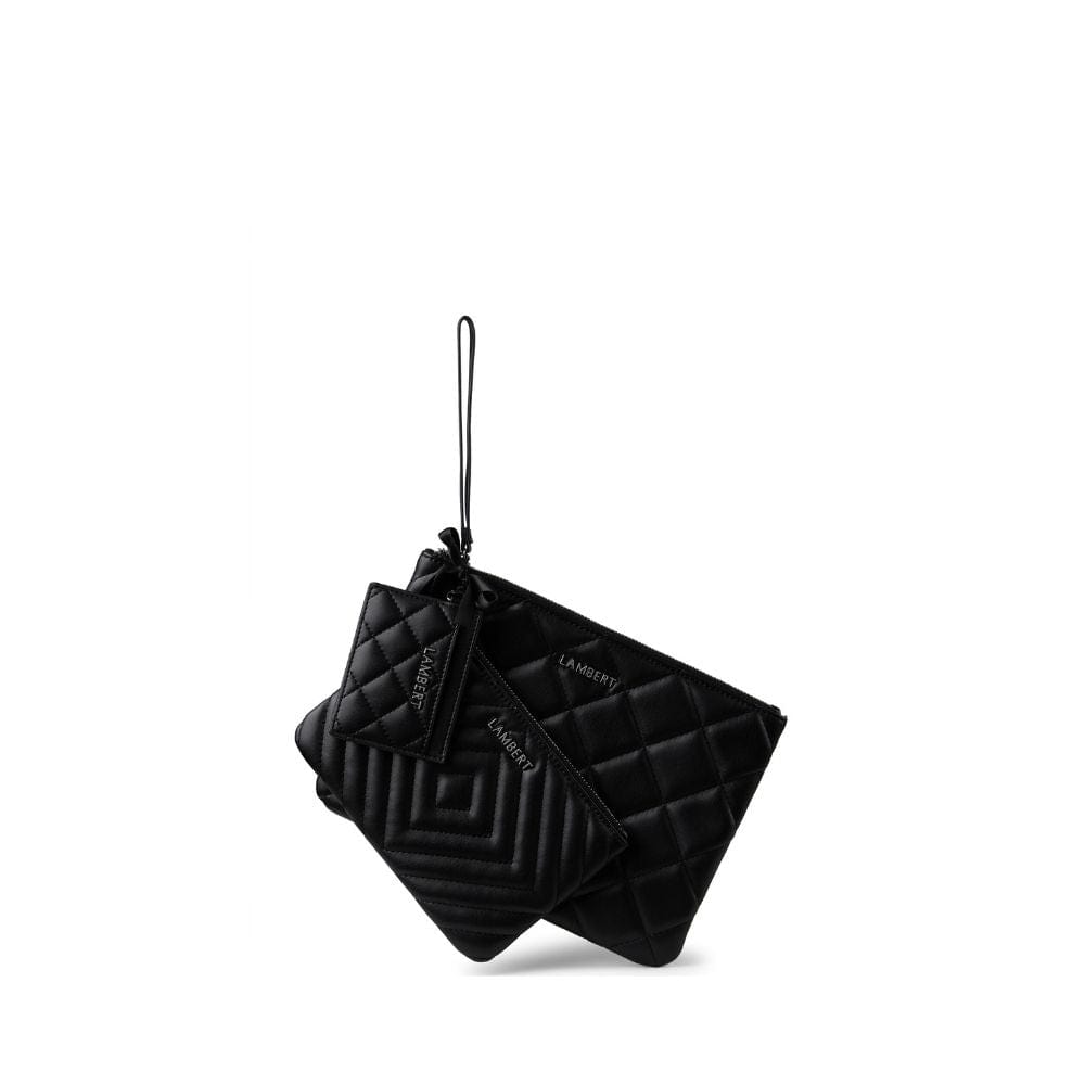 Le Elle - Trio de pochettes en cuir vegan noir