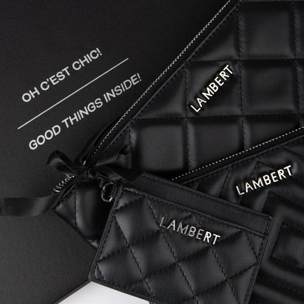 Le Elle - Trio de pochettes en cuir vegan noir