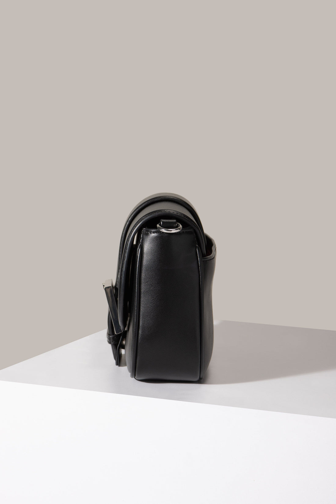 The Emilia - Black Vegan Grape Leather Crossbody Bag