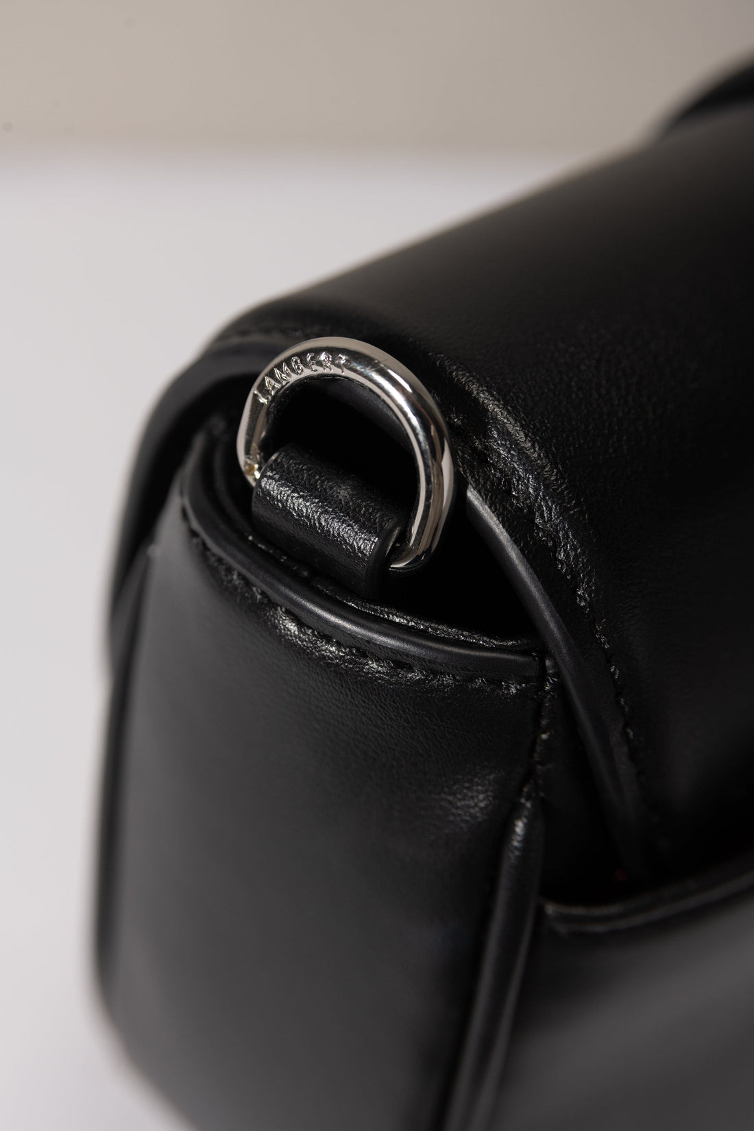 The Emilia - Black Vegan Grape Leather Crossbody Bag