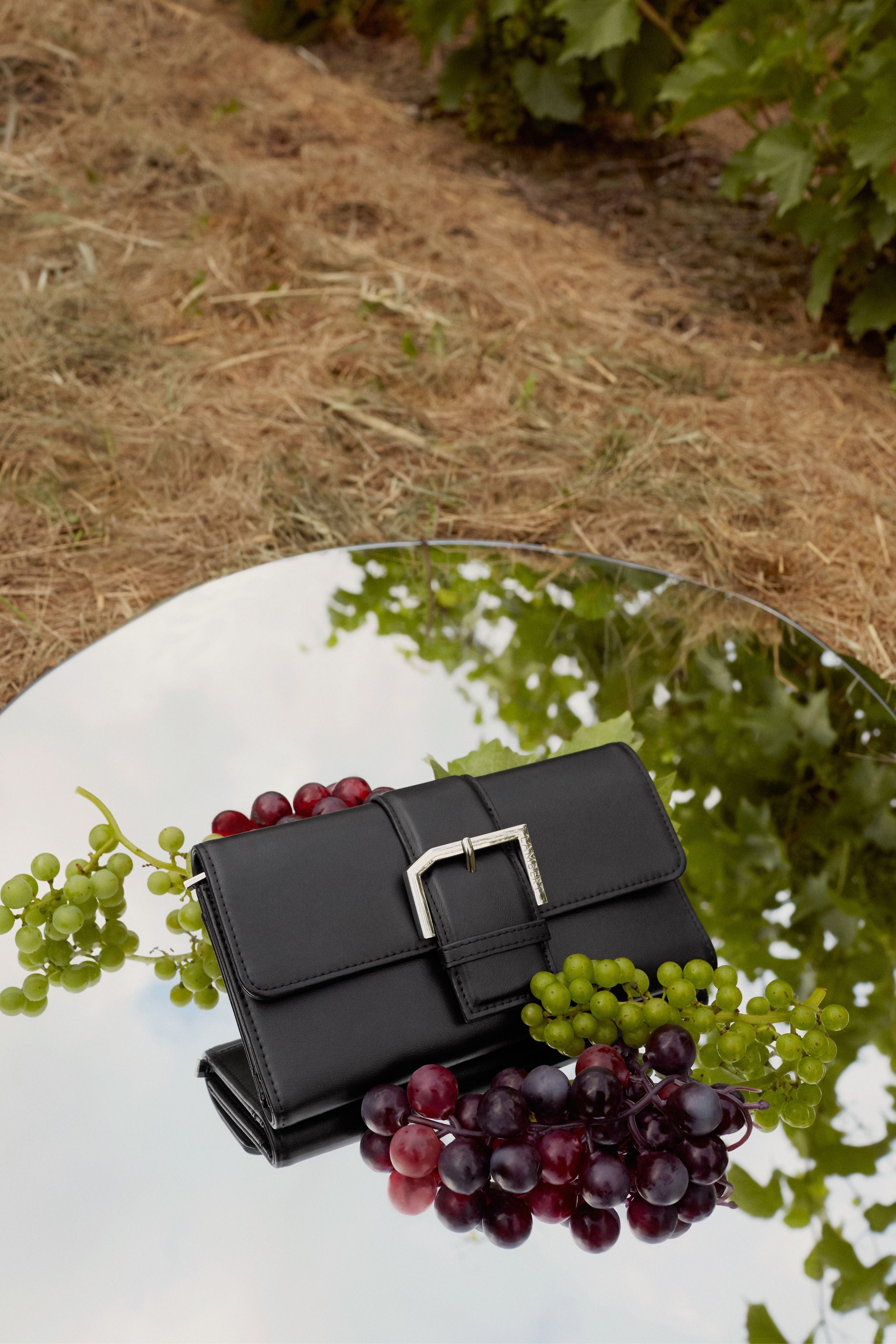 The Enna - Black Vegan Grape Leather Wallet