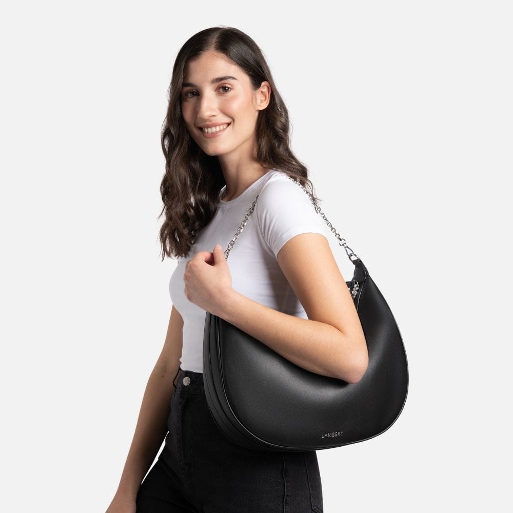 Le Jenny - Sac à main hobo en cuir vegan noir