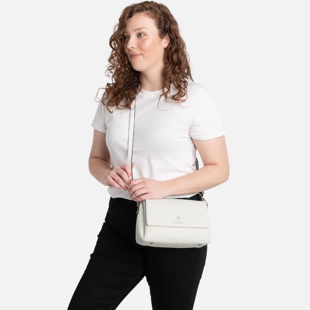 The Judy - Coconut Milk Vegan Leather Crossbody Handbag