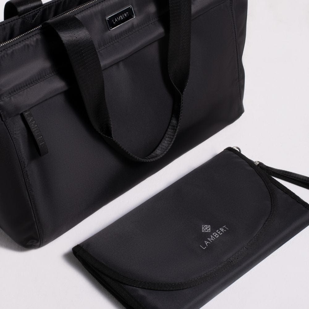 The Julia - Black Recycled Nylon Diaper Bag