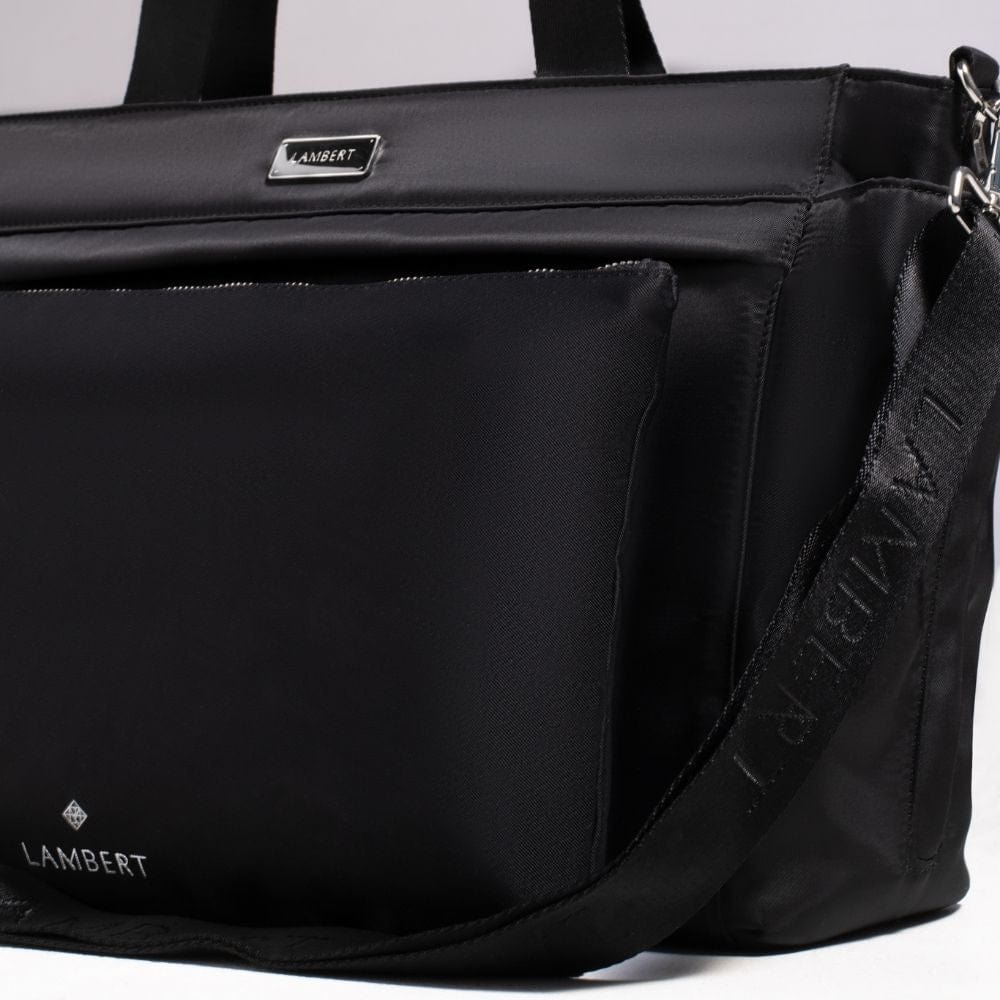 The Julia - Black Recycled Nylon Diaper Bag