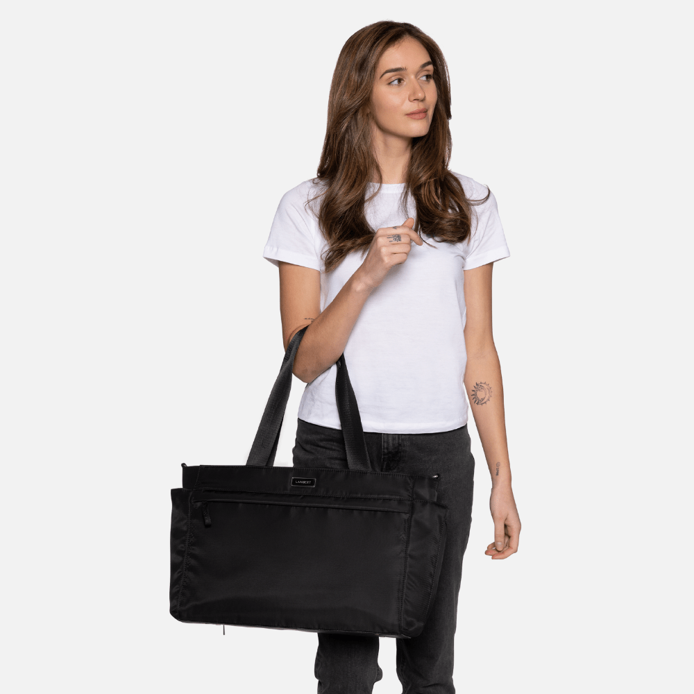The Julia - Black Recycled Nylon Diaper Bag