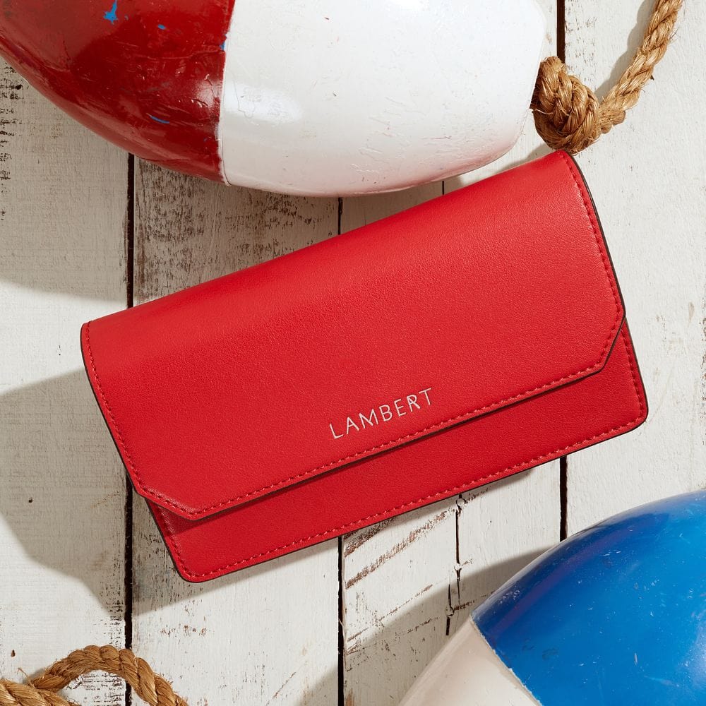 The Layla - Cherry Vegan Leather Wallet on Chain