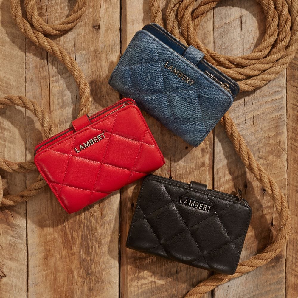 The Nora - Cherry Quilted Vegan Leather Wallet