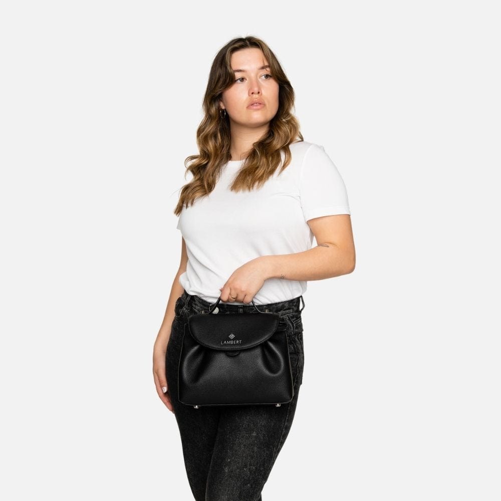 The LILI -  Black Vegan Leather Multifunctional Bag 
