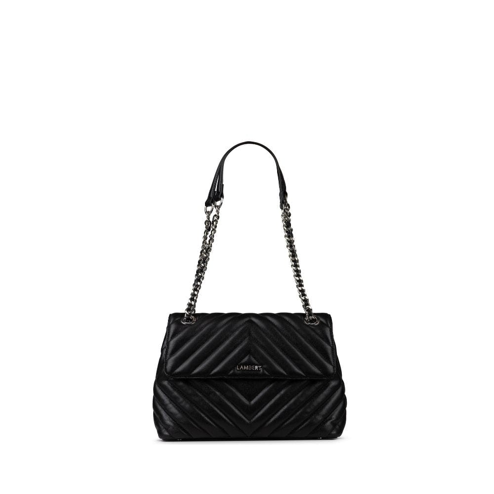 The Lisa - Black Vegan Leather Quilted Handbag