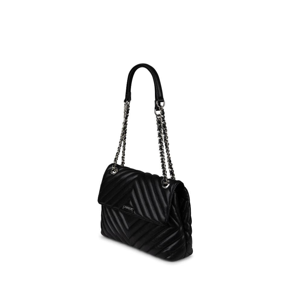 The Lisa - Black Vegan Leather Quilted Handbag