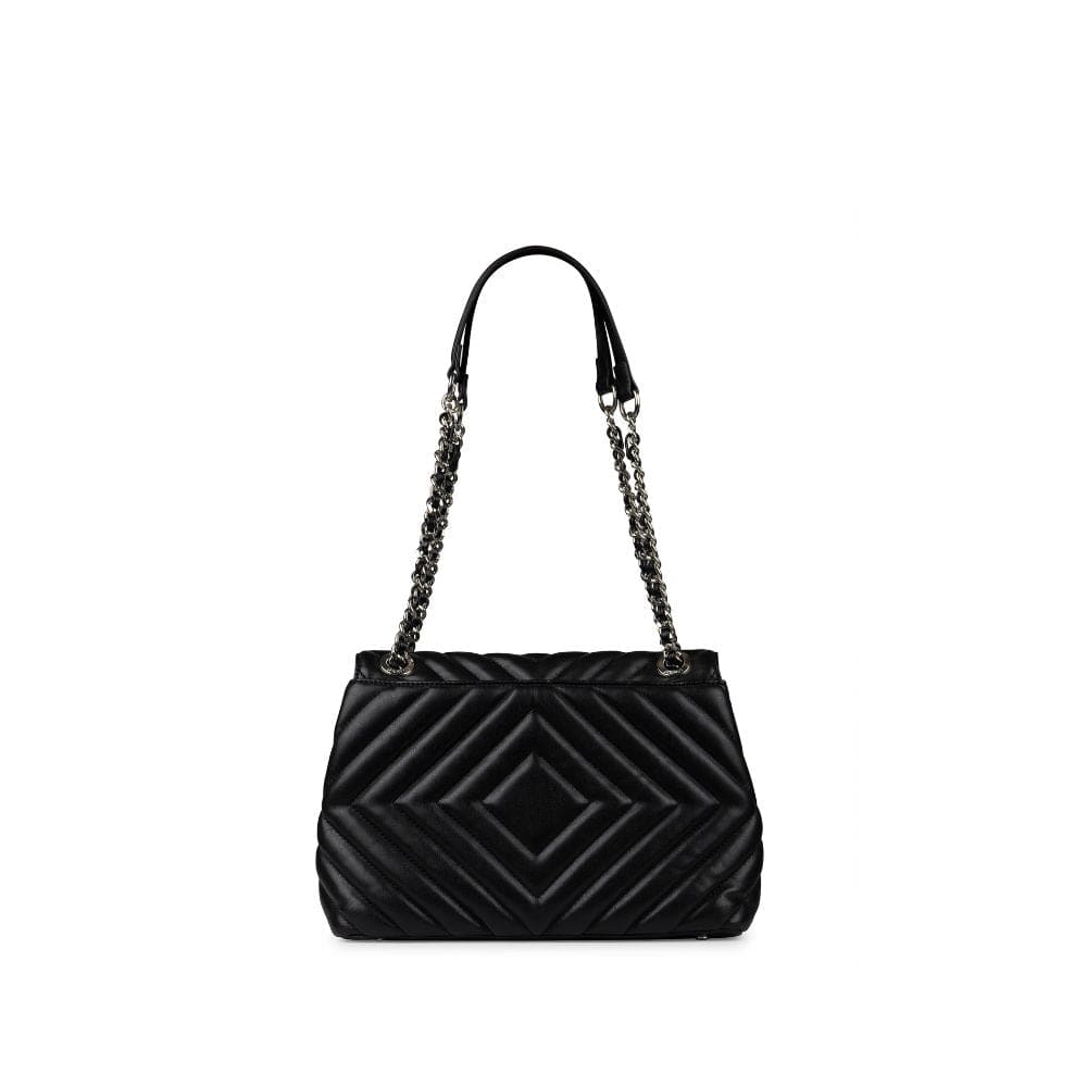 The Lisa - Black Vegan Leather Quilted Handbag