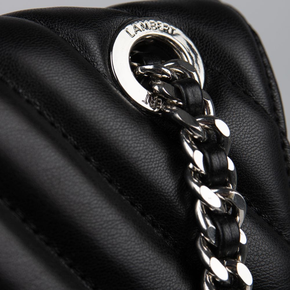 The Lisa - Black Vegan Leather Quilted Handbag