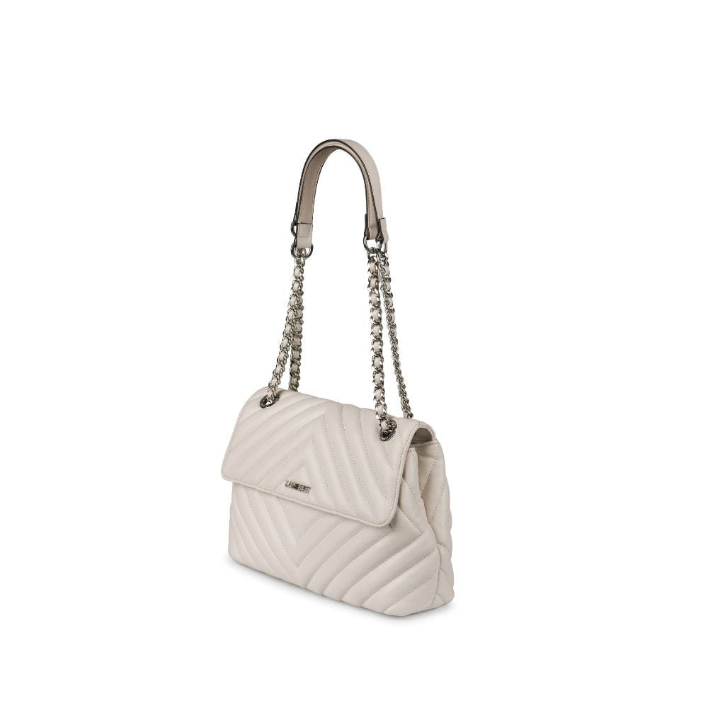 The Lisa - Oyster Vegan Leather Quilted Handbag