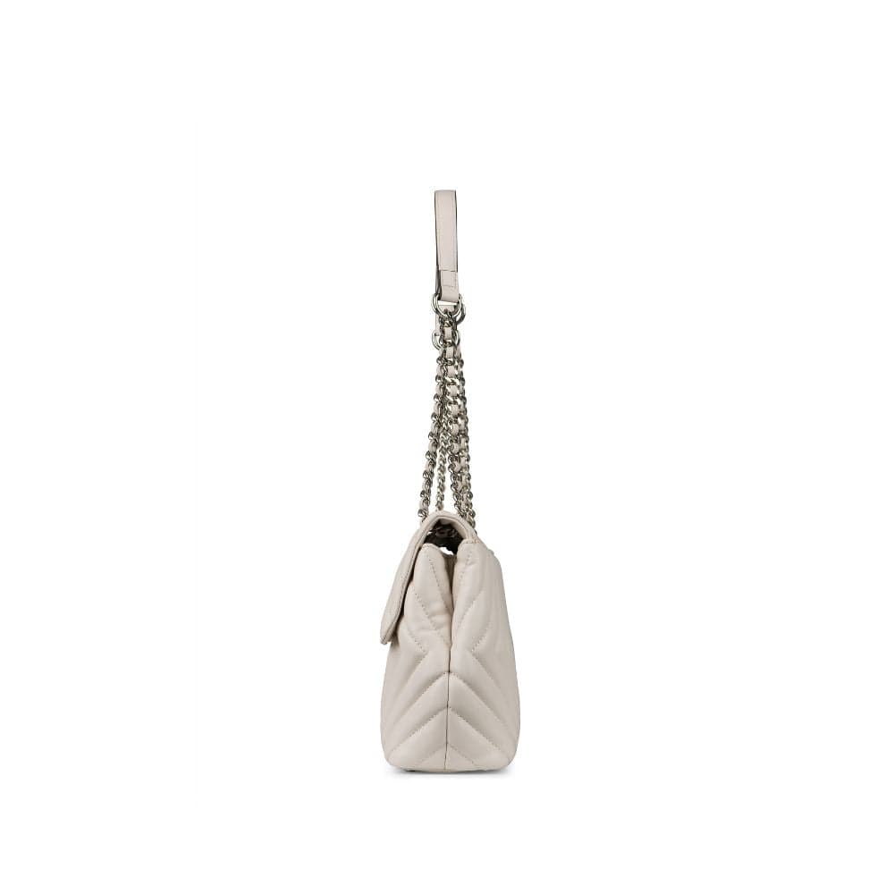 The Lisa - Oyster Vegan Leather Quilted Handbag